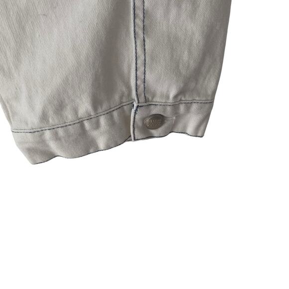 Marithe Francois Girbaud White Denim Capri Cropped Rainbow Embroidered Jeans 27 - Picture 8 of 11